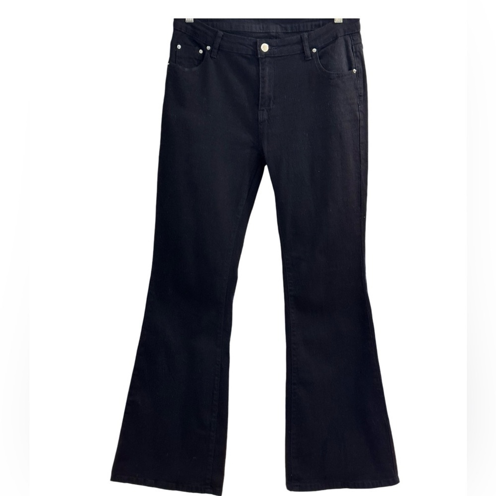 Women's Black Flare Leg Jeans Large